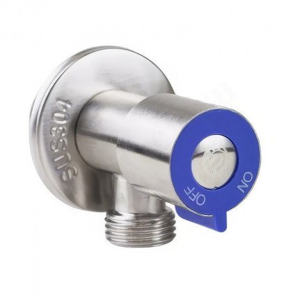 Кран шаровой сантехнический резьб. 1/2" - 3/4", TIM, сталь нержавеющая, нар.р.- нар.р., вентиль, угл